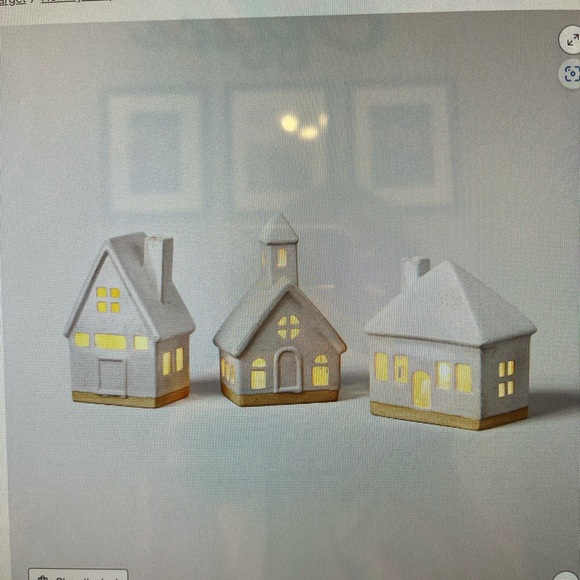 3 Piece Lit House Decor Wondershop Ceramic Decorative Christmas Village Set - Picture 5 of 7